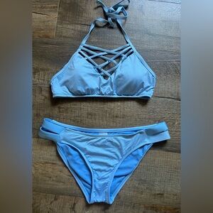 Mossimo Supply Co. Sky Blue Bikini Set. Top size M bottoms size L